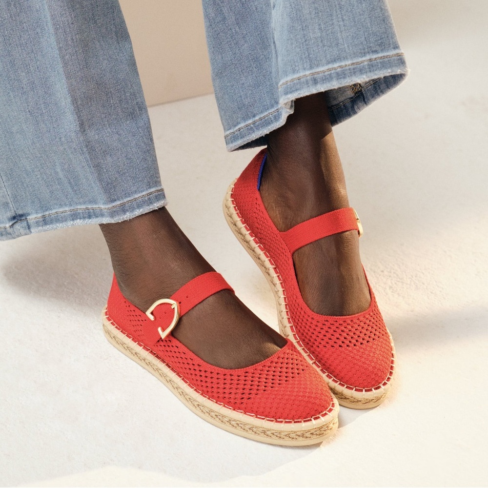 Rothy’s Espadrille Mary Jane in Red Hot